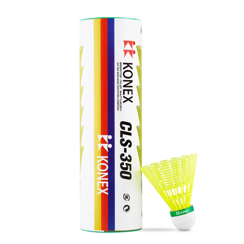 KONEX Nylon Shuttlecock | Stable Flight & Fast Recovery (Yellow, Pack of 6) - Image 1